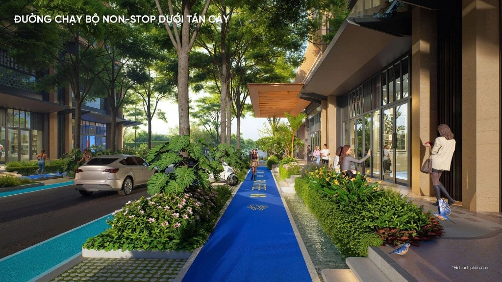 Đường chạy bộ non-stop dưới tán cây xanh mát