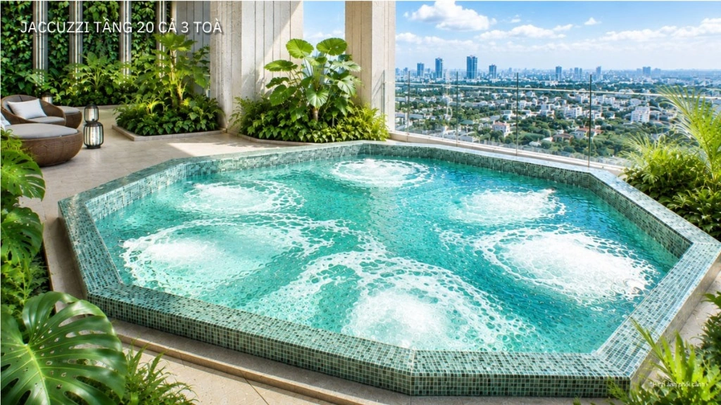 Bể Jacuzzi trên tầng cao ngắm nhìn toàn cảnh thành phố